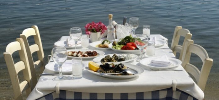 dining table near the sea