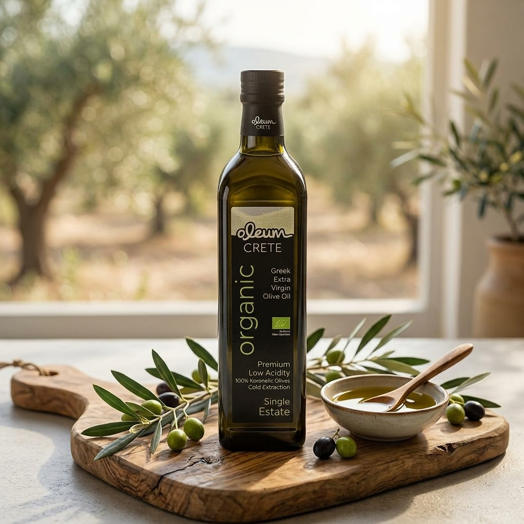 OLEUM CRETE Organic Extra Virgin Olive Oil 750ml – Messara PDO, Crete